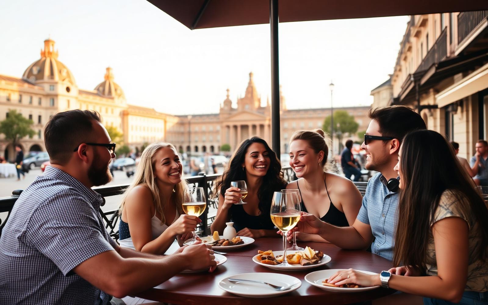 People enjoying life in Spain